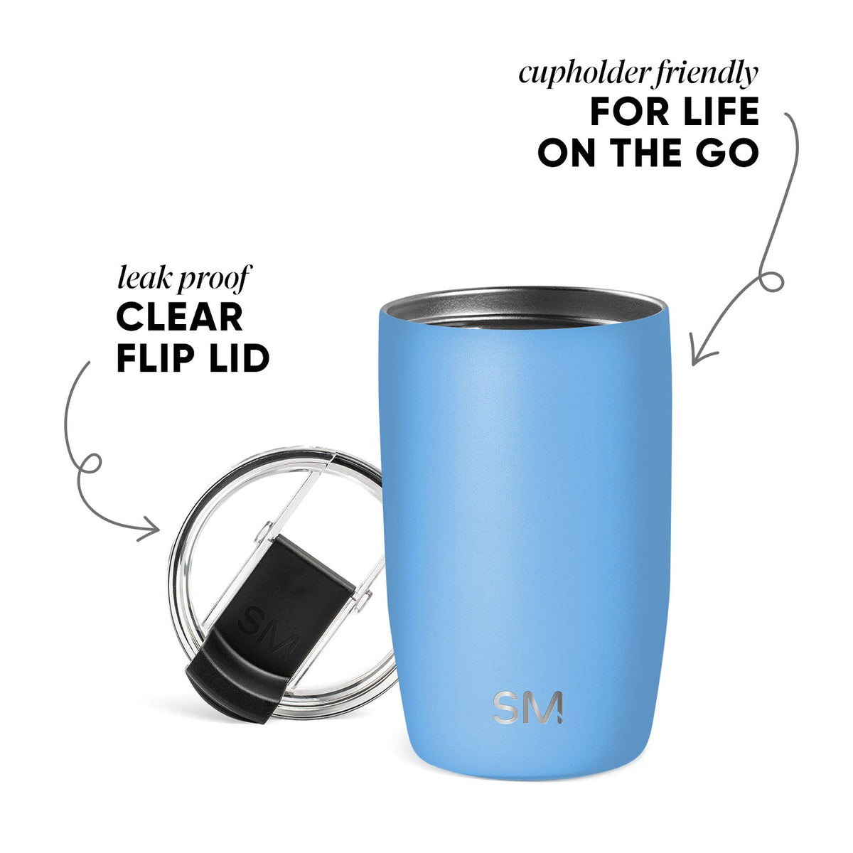 Voyager Tumbler with Clear Flip Lid & Straw